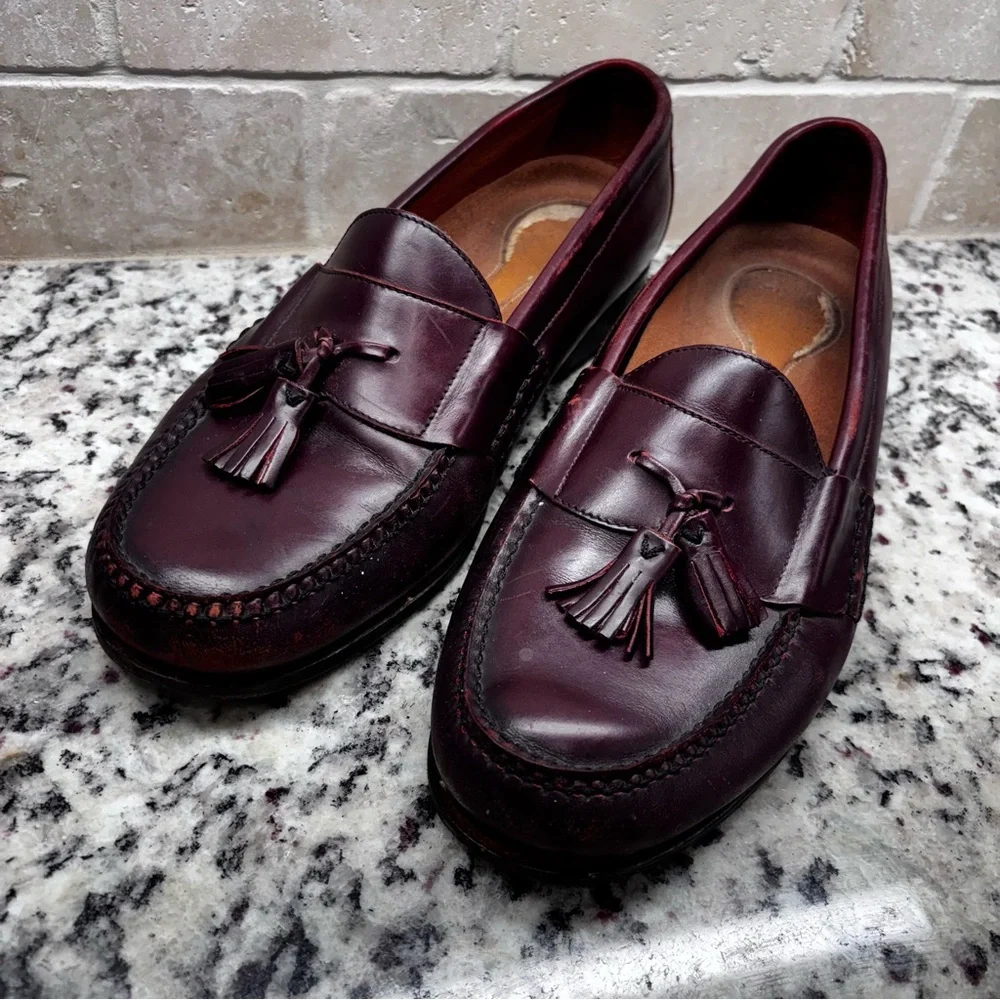 Men's Burgundy‎ Loafers with Tassels